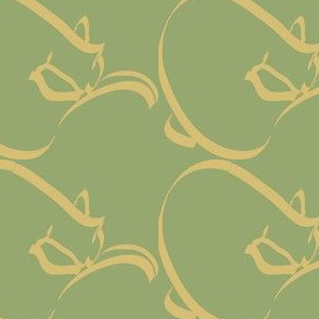 Curlcat Pattern - med - lt-olive