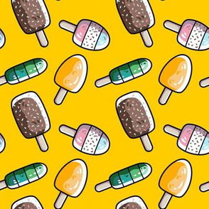 Fun Summer Ice Lollies / Popsicles in Yellow, Stripes and Bright Colours