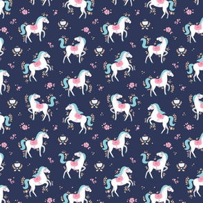 PonyTale SMALL navy pink