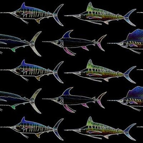 5 billfish in lines and edges