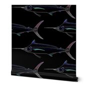 Black Marlin in lines and edges
