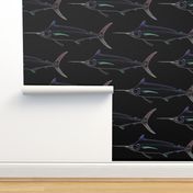 Black Marlin in lines and edges