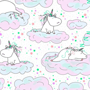 the lazy unicorn in pastels 
