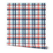 Red and blue watercolor plaid (blue) LAD19