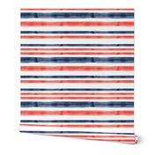 red and blue watercolor stripes - LAD19