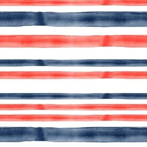 red and blue watercolor stripes - LAD19