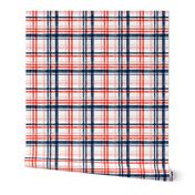 Red and blue watercolor plaid (pink) LAD19