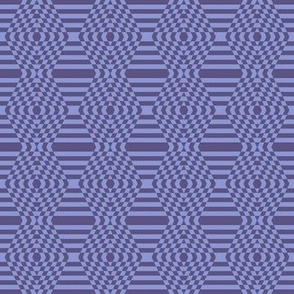 JP20 - Small - Striped Check Hybrid in Violet Blue Monochrome 