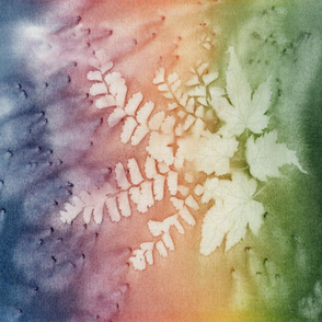 Rainbow Maidenhair Sunprint FQ Panel