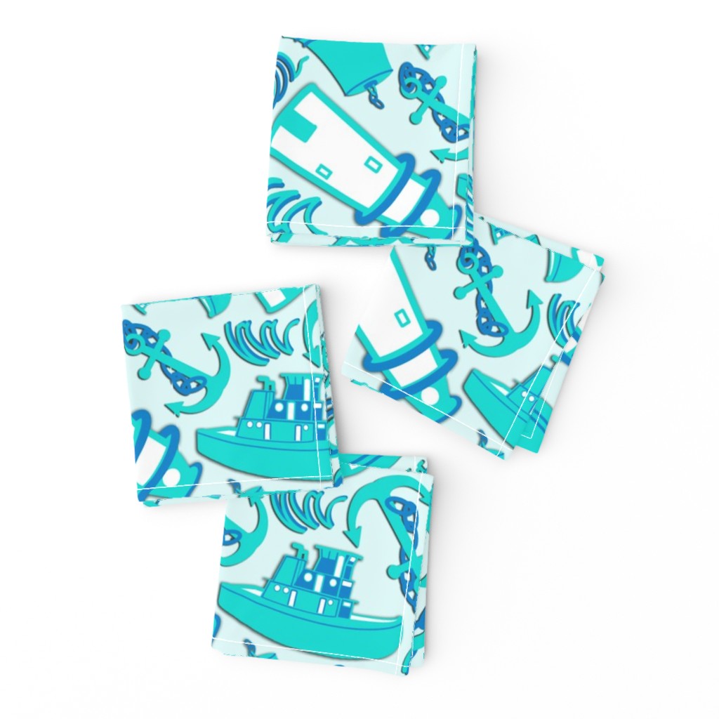 Nautical Print Assorted Blue (294)