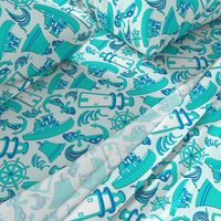 Nautical Print Assorted Blue (294)