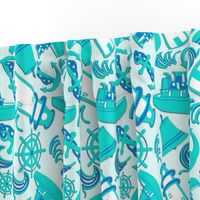 Nautical Print Assorted Blue (294)