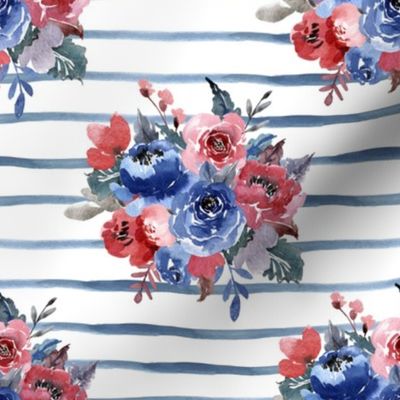 Freedom Florals // Blue Stripes