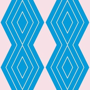JP11 - Medium  -  Harlequin Pinstripe Diamond Chains in Pastel Pink and Baby Blue
