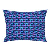 Luminescent Rainbow Jellyfish on Navy Blue - small, rotated