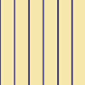 JP20 - Pinstripes in Purple Plum on Lemon Yellow