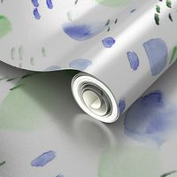 Mint and cornflower watercolor daydreams || abstract painted pattern