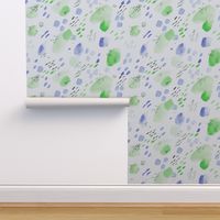 Mint and cornflower watercolor daydreams || abstract painted pattern