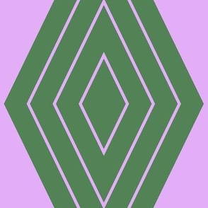JP30 - Harlequin Pinstripe Diamond Chains in Luscious Lilac Pink on Green