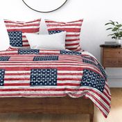 (27 x 18 panel) American Flag Distressed - Fat Quarter Minky - C19BS