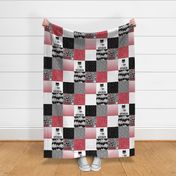 Superhero//Boy//Dark Red - Wholecloth Cheater Quilt