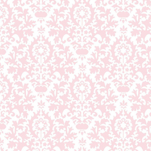 24" Sweet summer pink vintage damask, damask fabric, english pink country, pink and white fabric