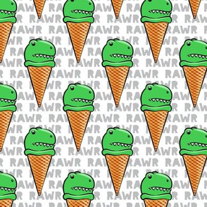 trex ice cream cones - dinosaur ice cream - RAWR - C19BS