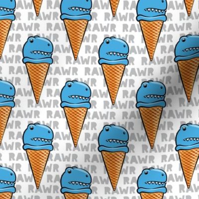 trex ice cream cones - dinosaur icecream - RAWR (blue) - C19BS