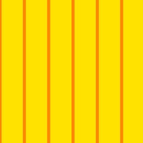 JP36 - Pinstripes in Orange on Bright Lemon Yellow