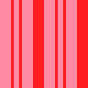 JP37 - Large - Scarlet Red and Pinkish Coral  Rhythmic Stripe