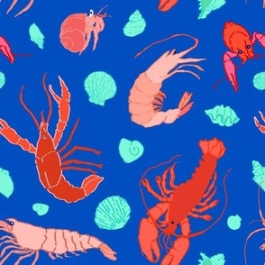 Dance of the Crustaceans in Ocean Blue