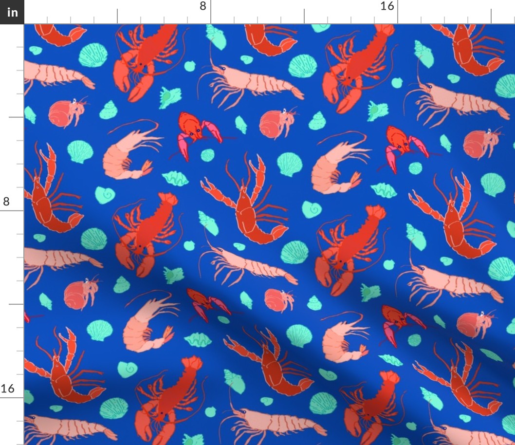 Dance of the Crustaceans in Ocean Blue