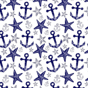 Nautical Navy in white