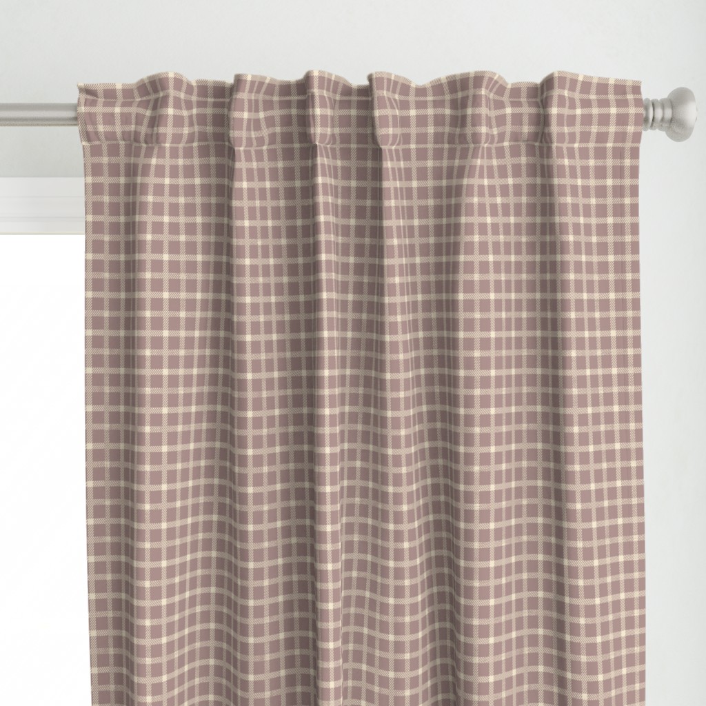 simple plaid in mocca on linen