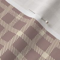 simple plaid in mocca on linen