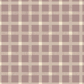 simple plaid in mocca on linen