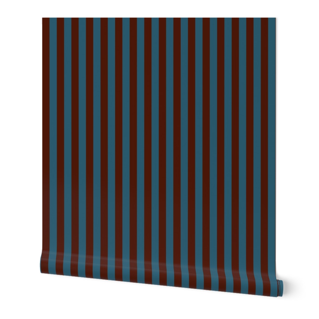 JP3 - Basic Stripes in Rusty Brown and Slate Blue