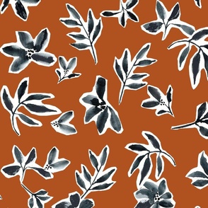 Abstract floral  Ochre