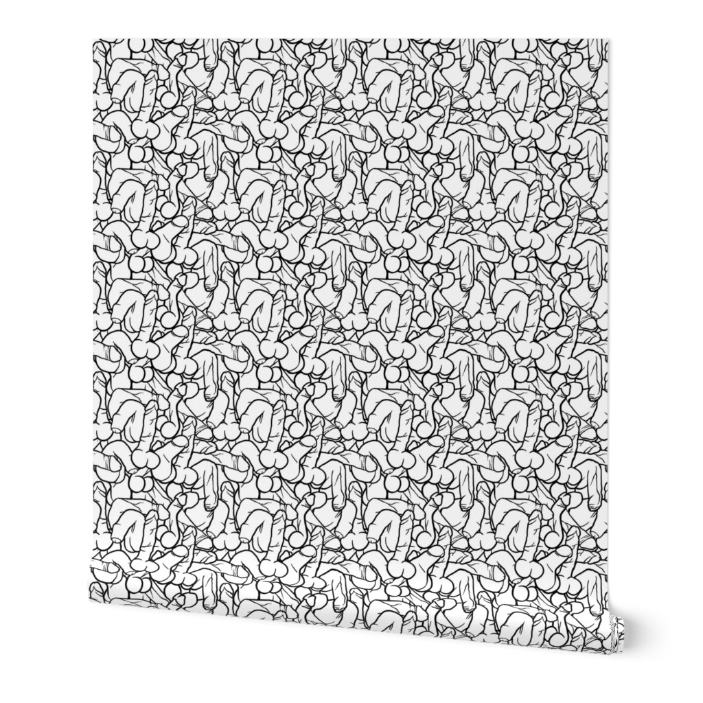 Penis on White, Large Wallpaper | Spoonflower