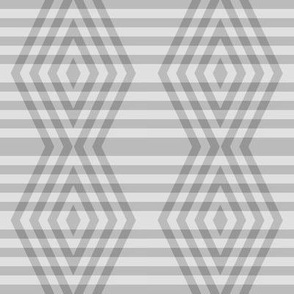 JP2 - Medium - Buffalo Plaid Diamonds on Stripes in Grey Monochrome
