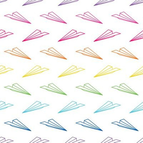 Paper Airplanes (Rainbow Outline)