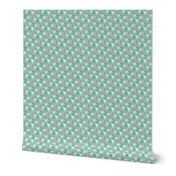 Purrmaids Cats Mermaids  Sea Doodle on Mint Green Tiny Small 0,75 inch