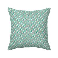 Purrmaids Cats Mermaids  Sea Doodle on Mint Green Tiny Small 0,75 inch