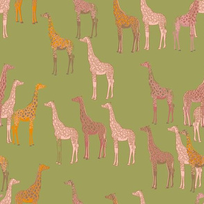 a tower of giraffes