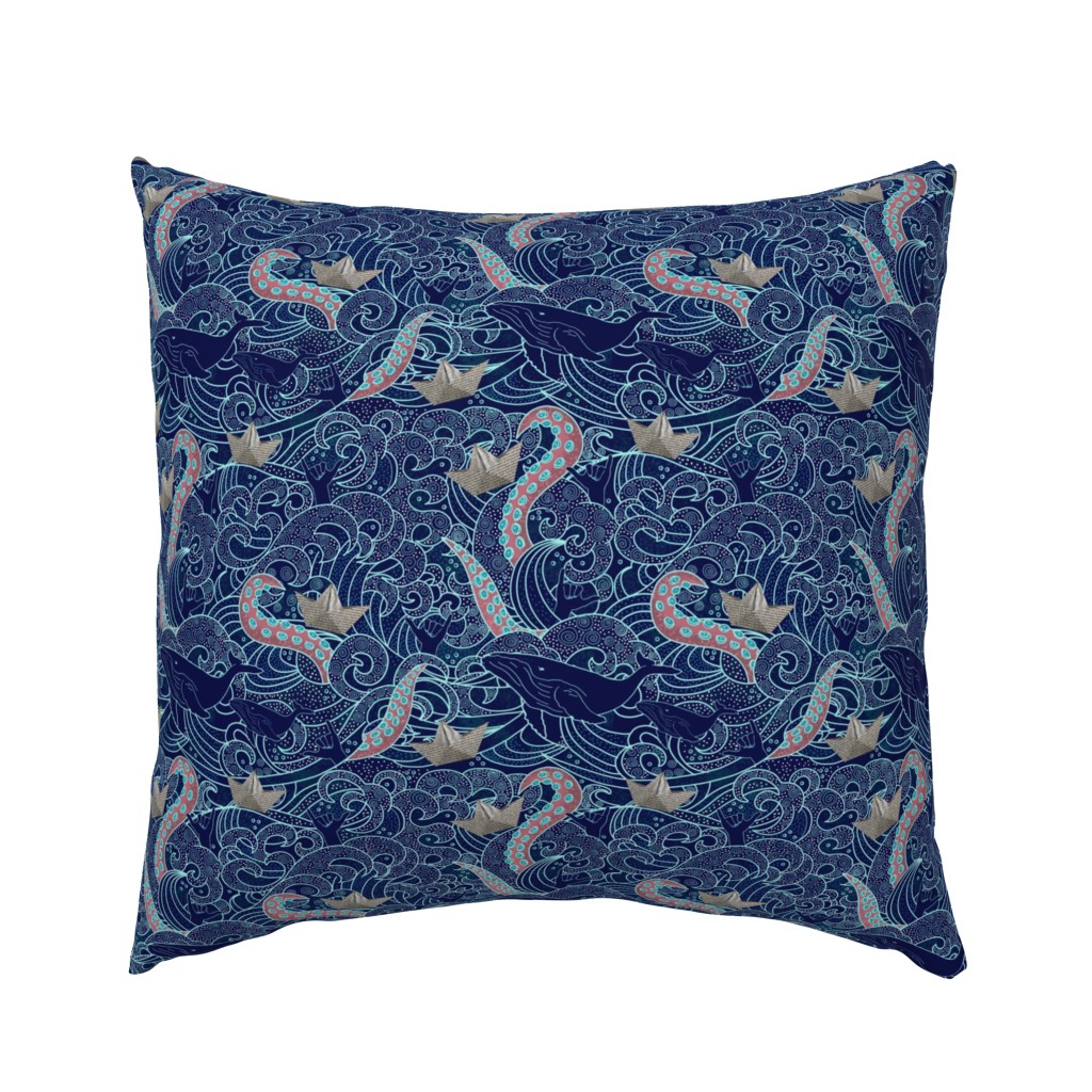 Octopus Ocean Playground Dark Blue Small Print