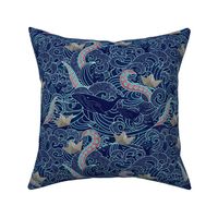 Octopus Ocean Playground Dark Blue Small Print