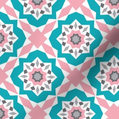 Mattonelle - Moroccan Geometric - Pink & Aqua