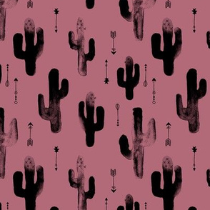 Watercolors ink cactus garden gender neutral geometric arrows cowboy theme autumn dusty pink purple