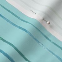 Take Flight Watercolor Stripes in Teal on blue vertical