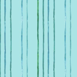 Take Flight Watercolor Stripes in Teal on blue vertical